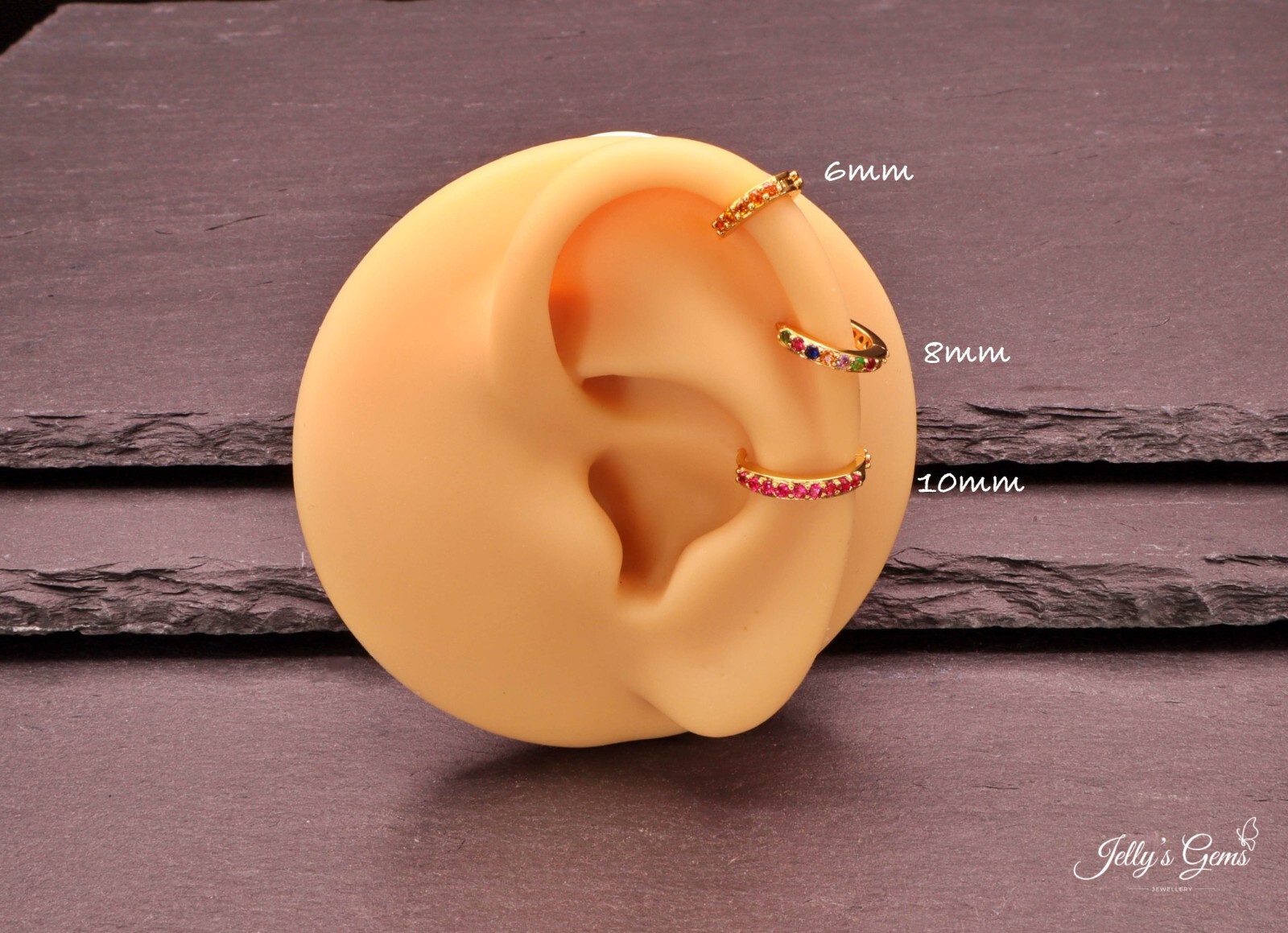 Gold Silver Multicolour Cubic Zirconia Rose Earring Lobe Helix Cartilage