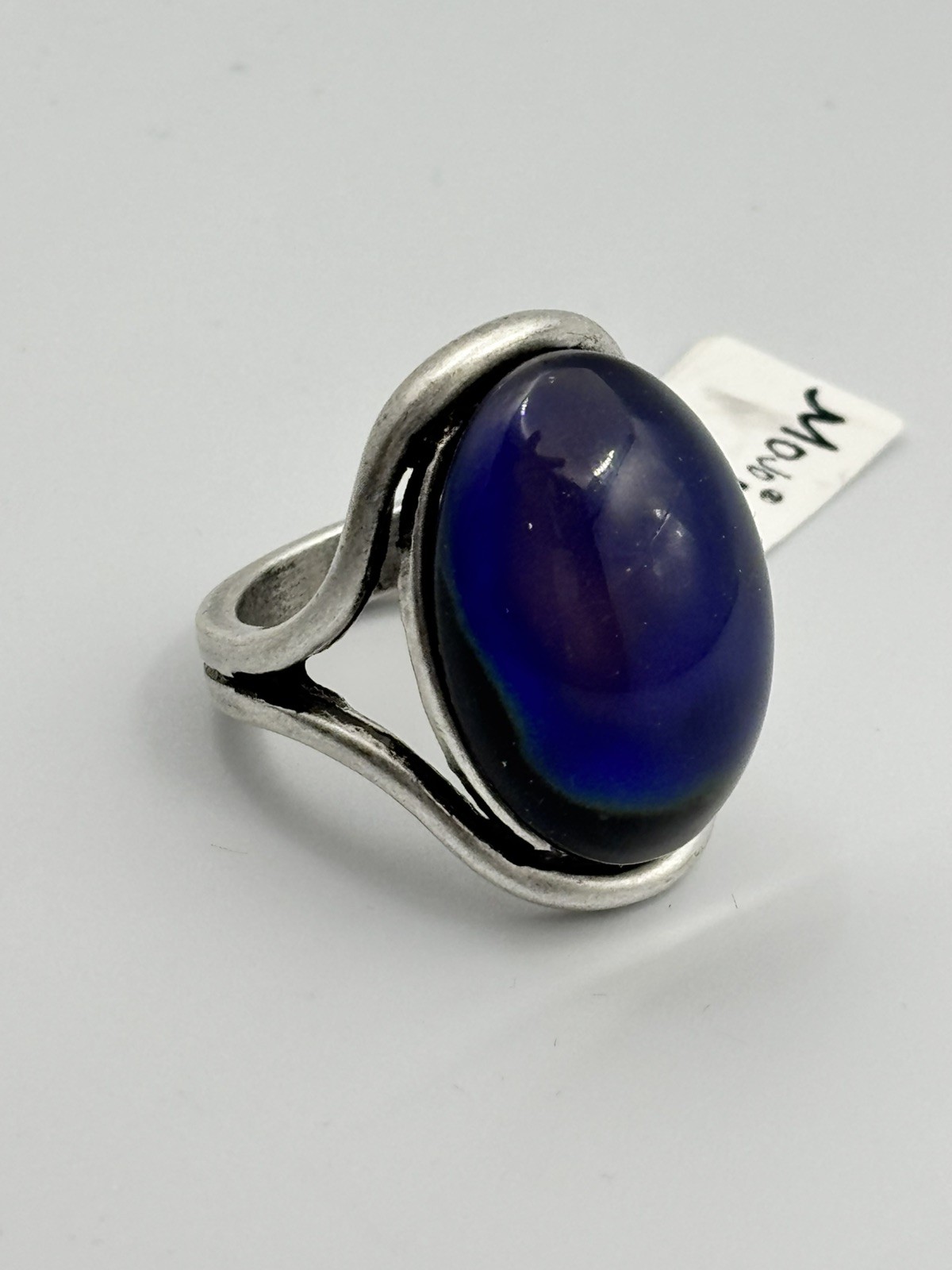 MOJO JEWELRY Antique Sterling Silver Plating Oval Stone Mood Ring Size 8