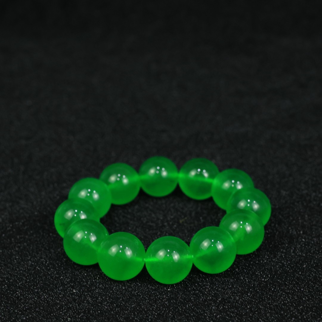 20mm Natural Perfect Green Burmese Beads Jade jadeite Bracelets Bangle