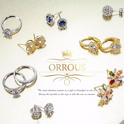 Orrous 18k White Gold Plated Zirconia Round Solitaire Engagement Ring 2.35 carat