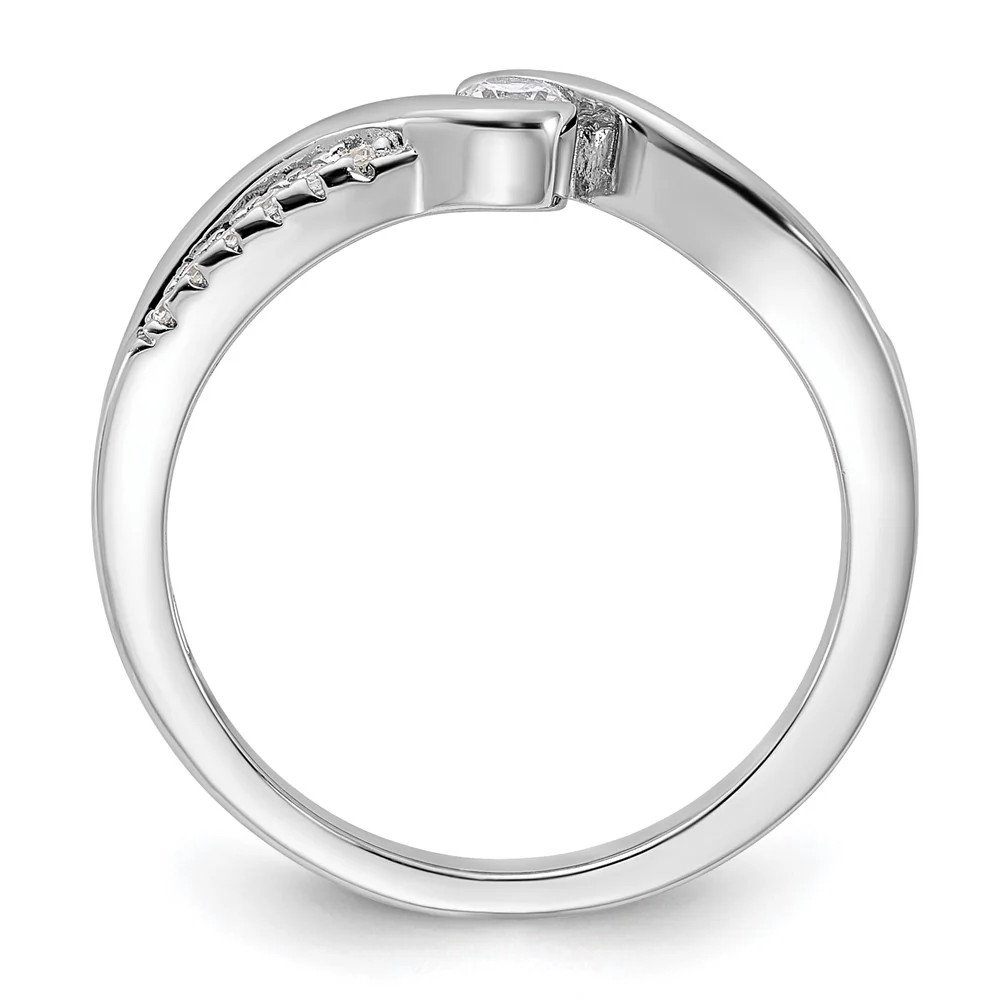 Sterling Silver Rhodium-Plated & CZ Ring
