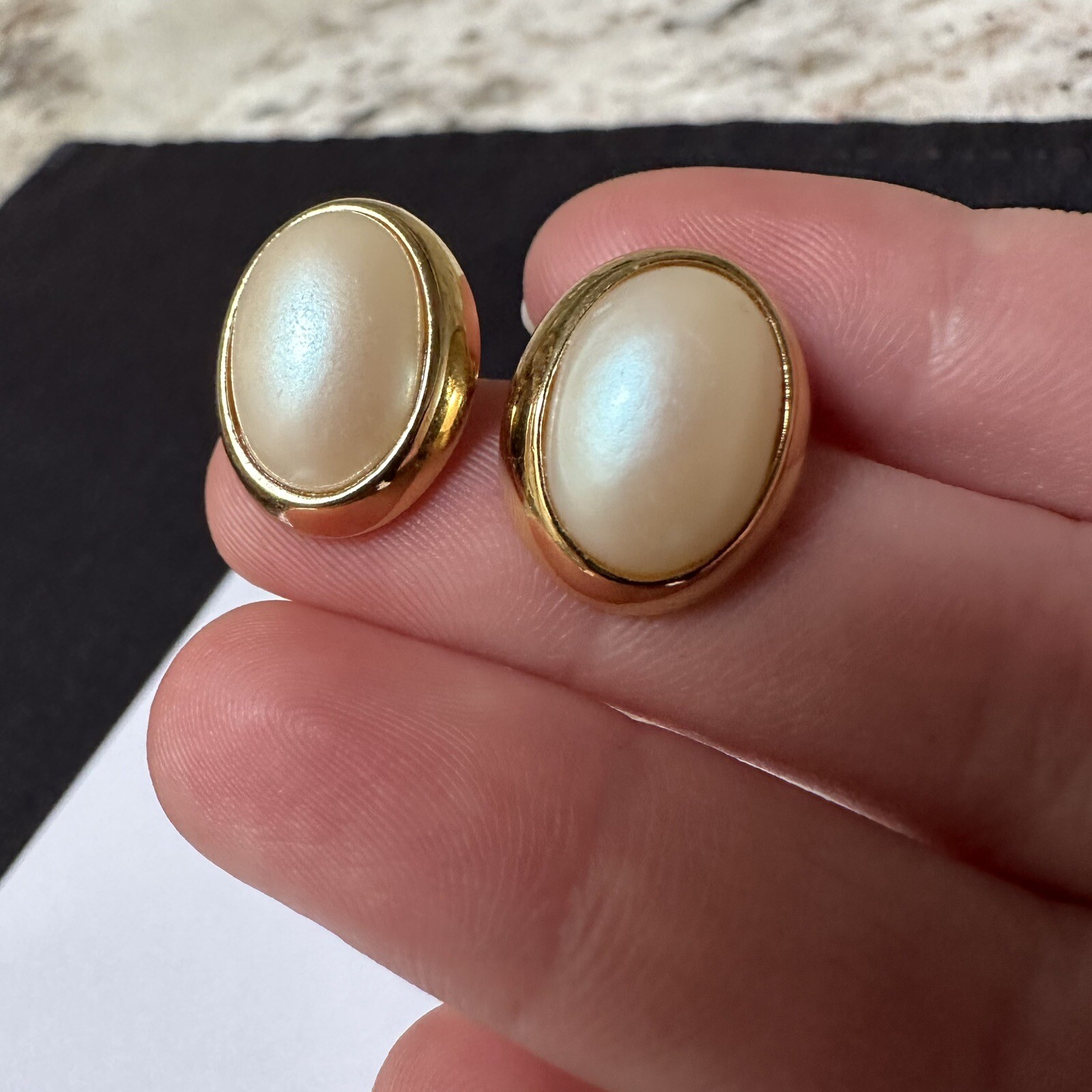 Lot Of 3 Signed Allison Reed, Richelieu, Avon Gold Tone Pierced Stud Earrings