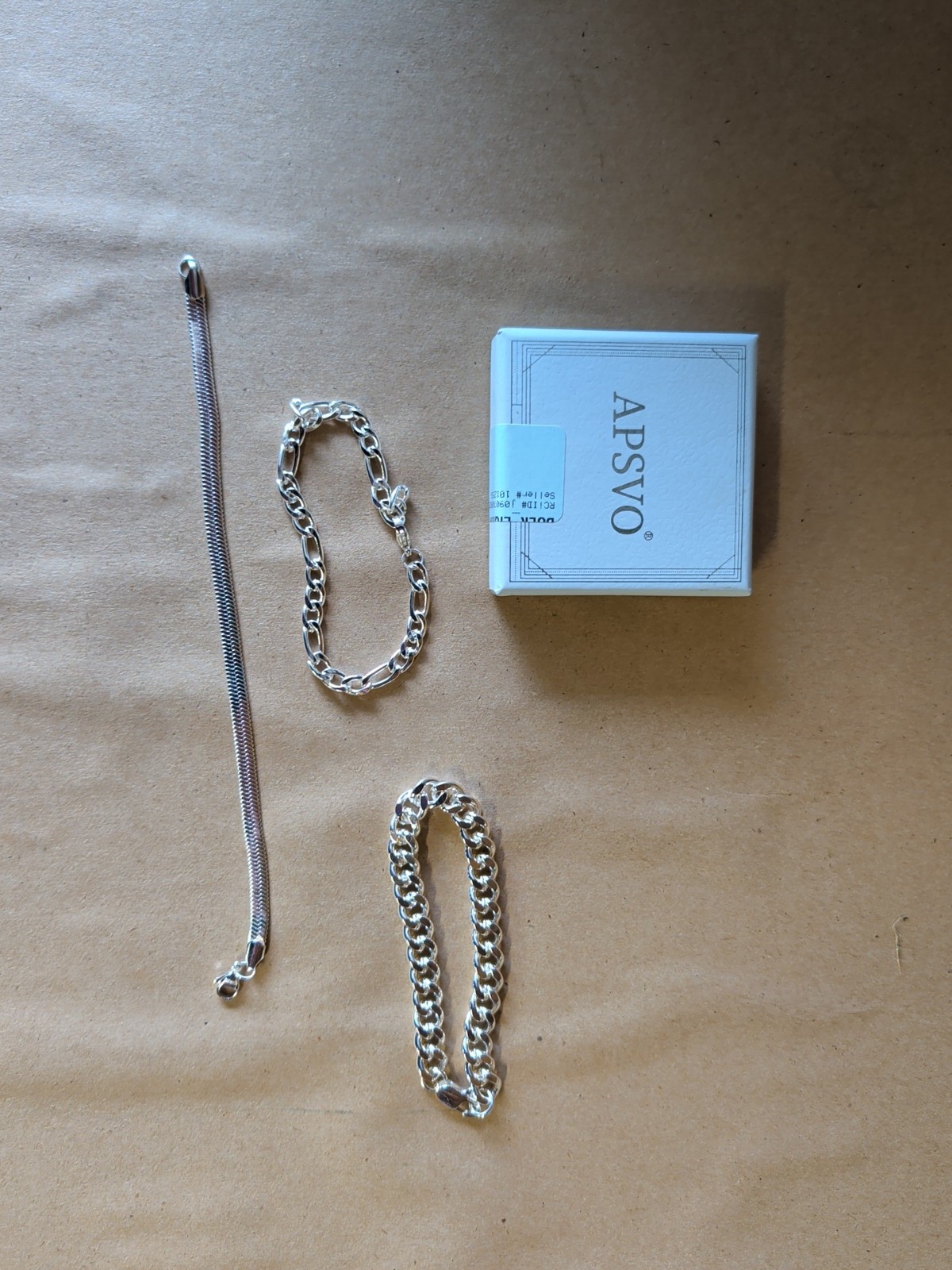 APSVO 3 pcs Sterling Silver Bracelets