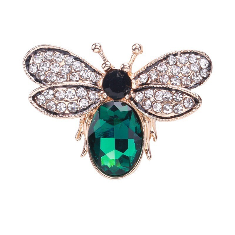 Vintage Cute Bee Brooch for Women Creative Crystal Rhinestone Insect Pin