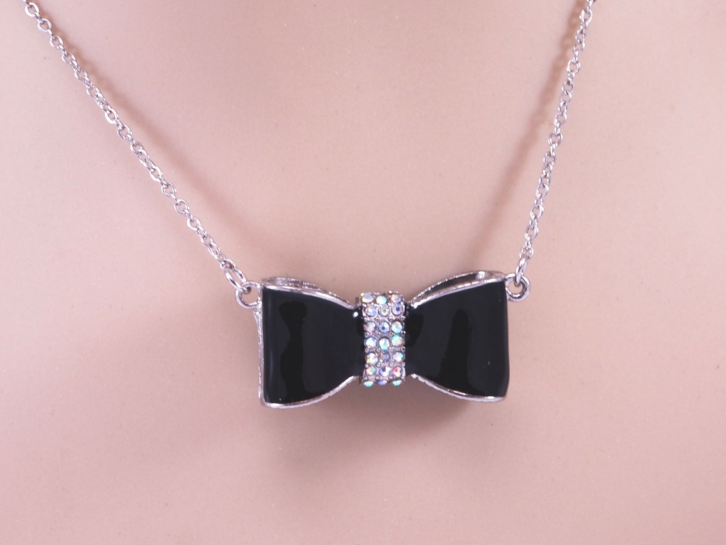 Beautiful New Necklace with Crystal Bow Pendant #N2330