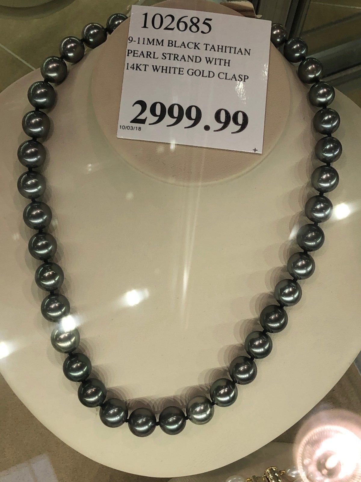 Clearance Sale! 9mm Black Luxurious Tahitian Colored Pearl Necklace 18inch