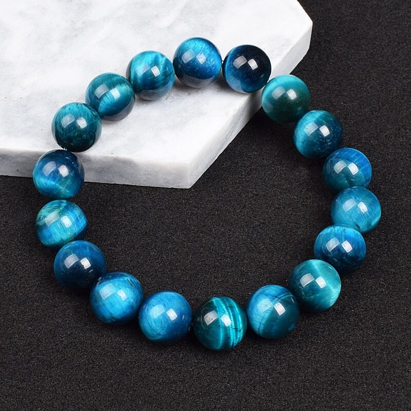 Natural Handmade Multicolor Tiger Eye Beads Stretch Bracelet Gemstone 7.5″