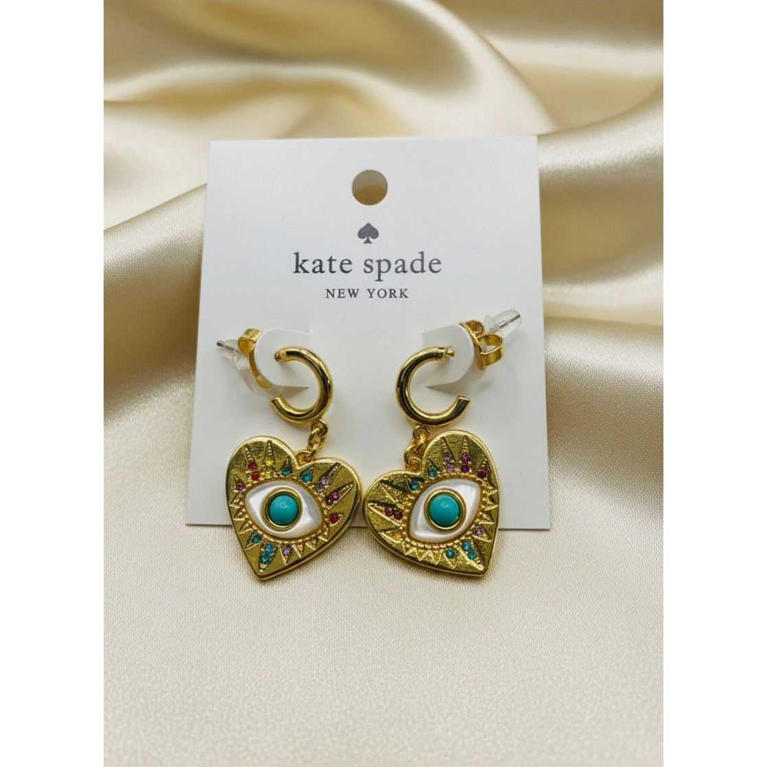 Kate Spade New York Evil Eye Huggie Drop Earrings
