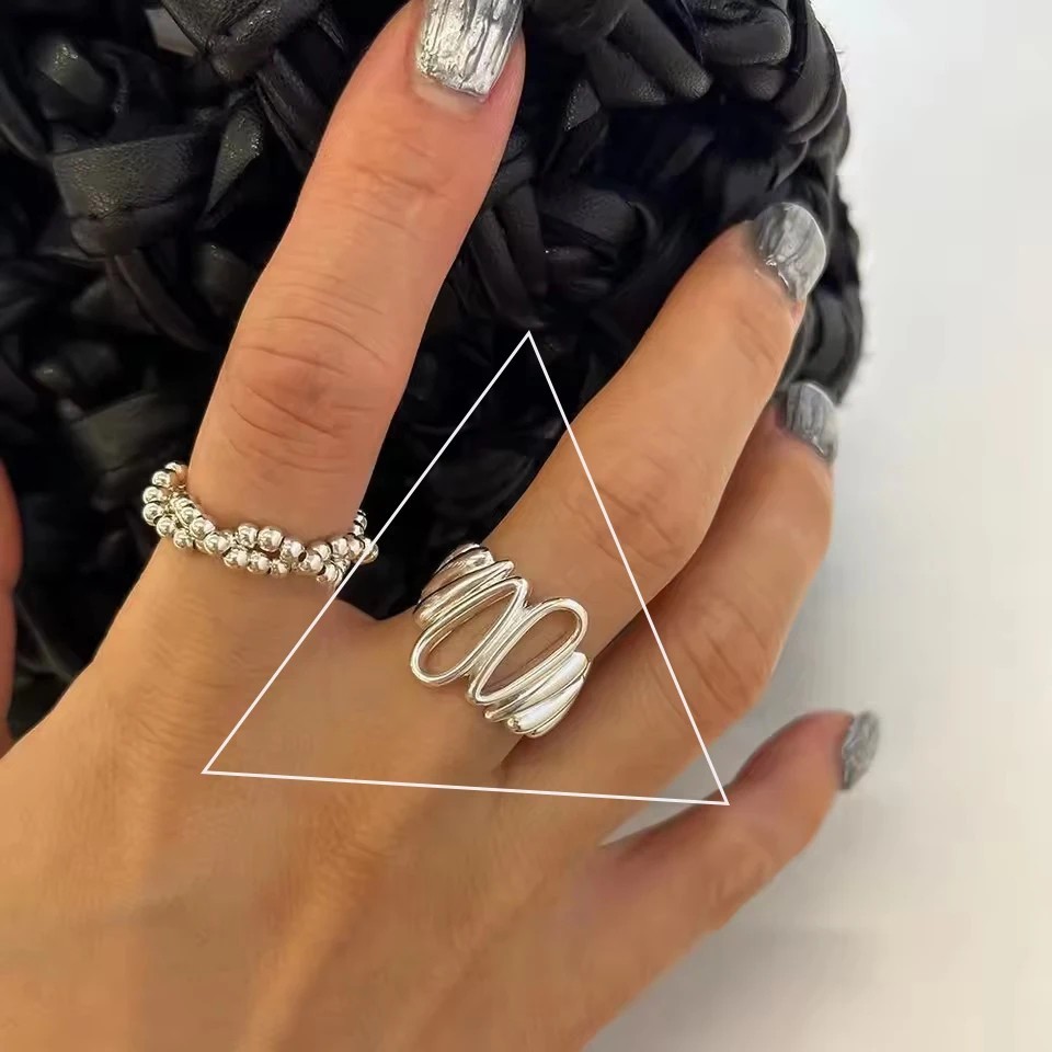 VENTFILLE 925 Sterling Silve Flower Ring for Women Gift Hollow Out Design Retro.