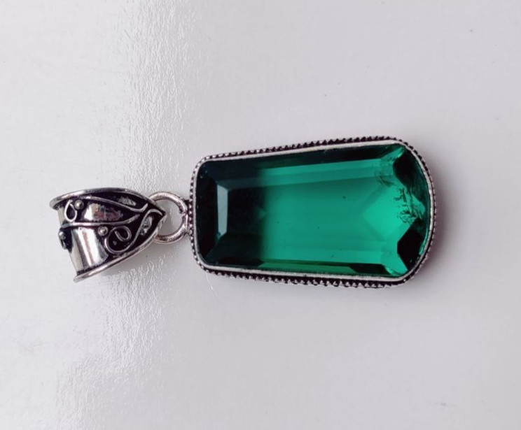 Paraiba Tourmaline Gemstone Handmade 925 Sterling Silver Jewelry Pendant 1.80″