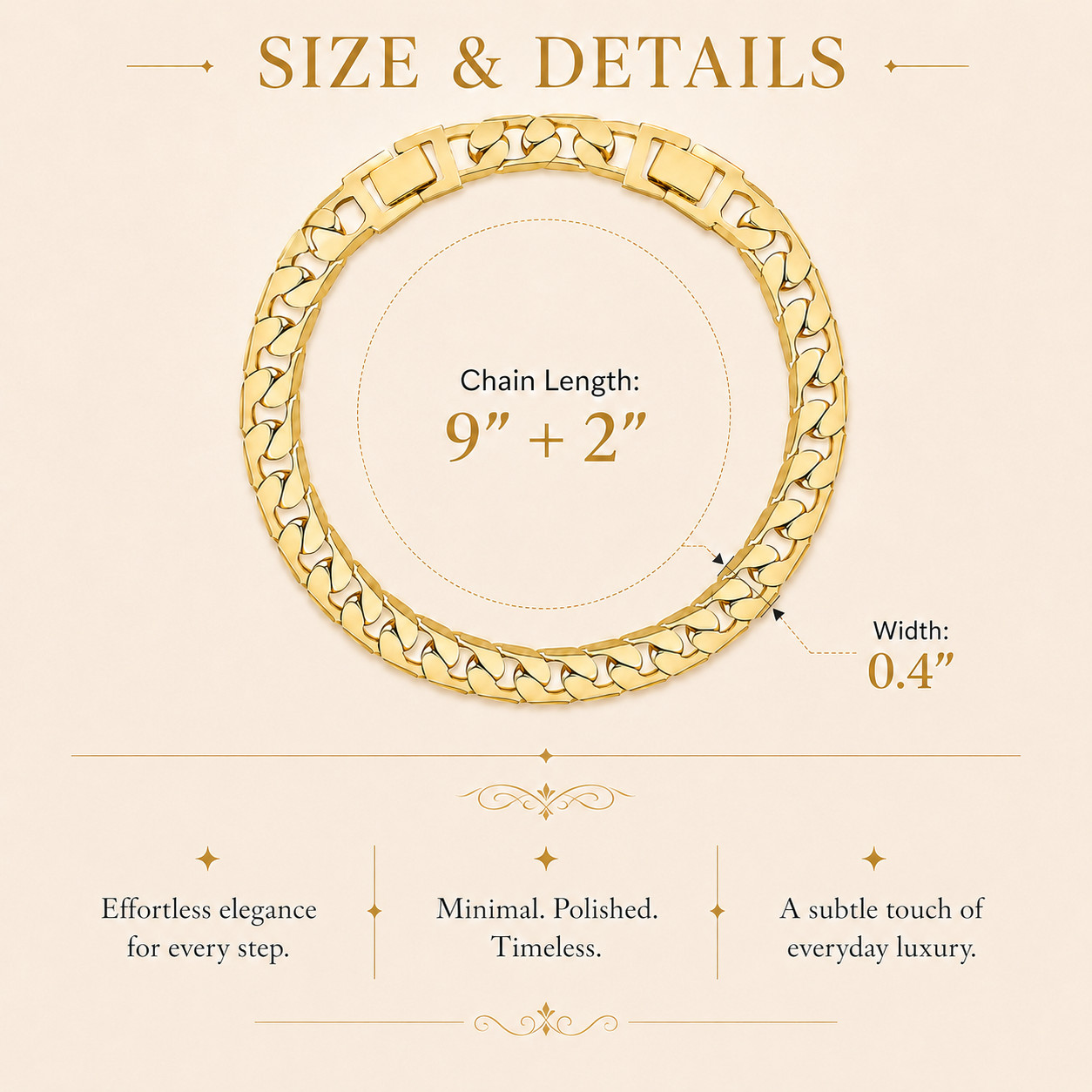 Uxvwez 18K Gold Plated Cuban Link Anklet for Women Gold Silver