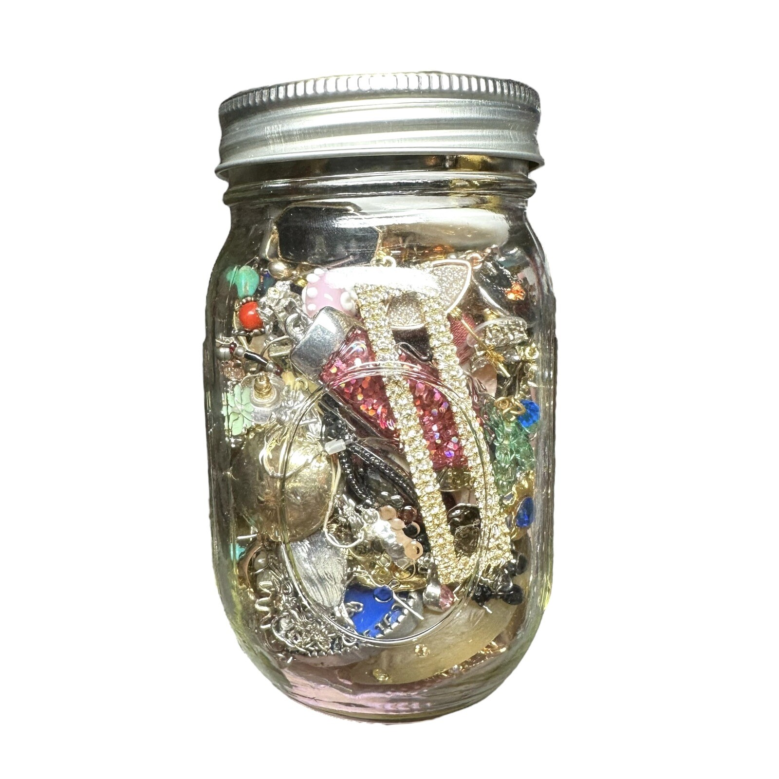 GIFT 16 oz Mason Jar Mystery Lot Surprise Box Jewelry Necklaces Tik Tok Mixed
