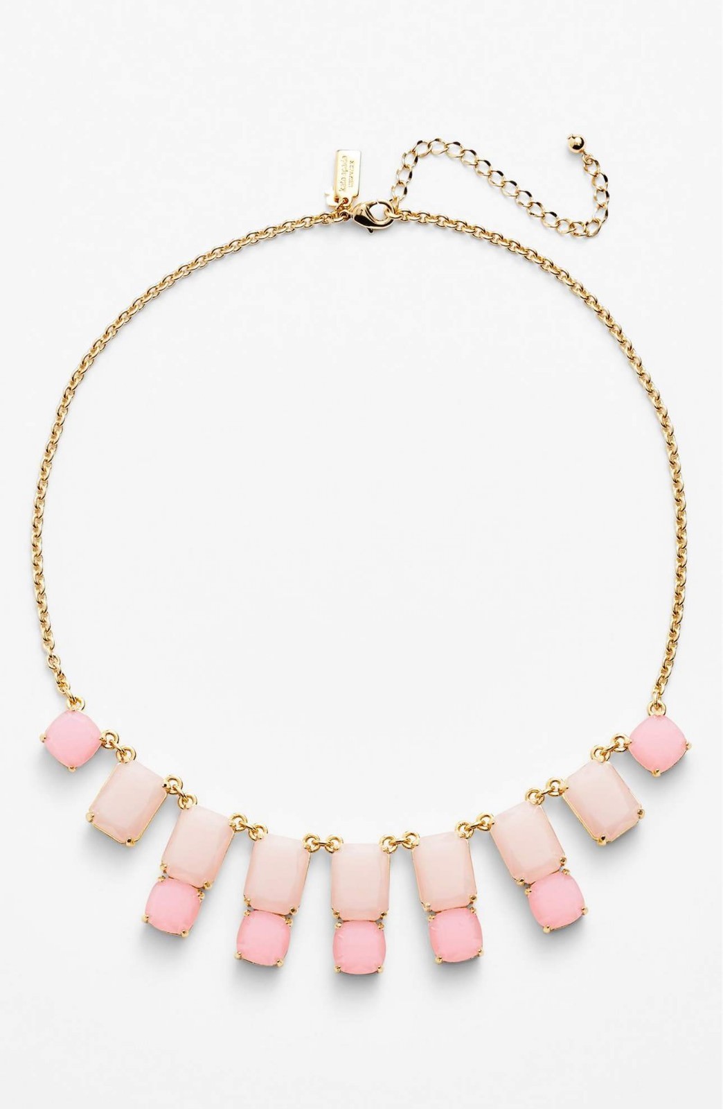 Kate Spade Branton Square Frontal Necklace PALE PINK BLUSH MODERN ART MOD
