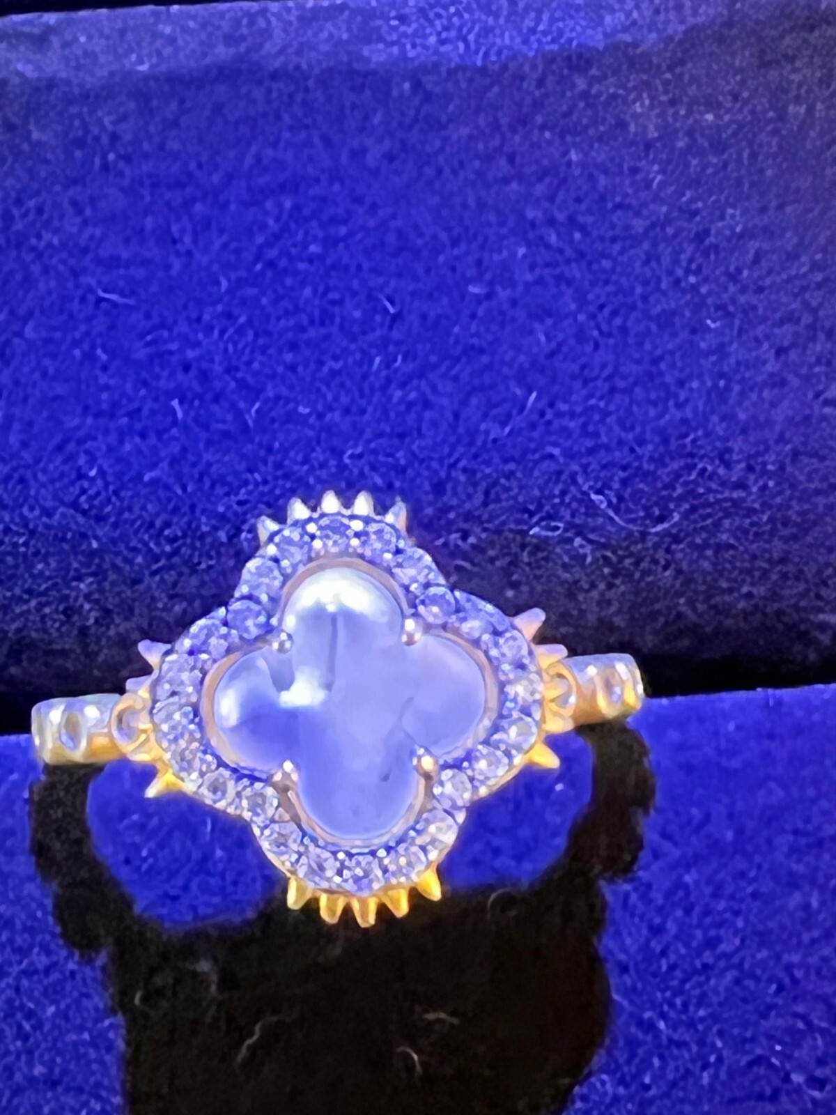 BSI Swarovski 14K Gold Plated 925 Silver Rings 6.5″ $350 #28