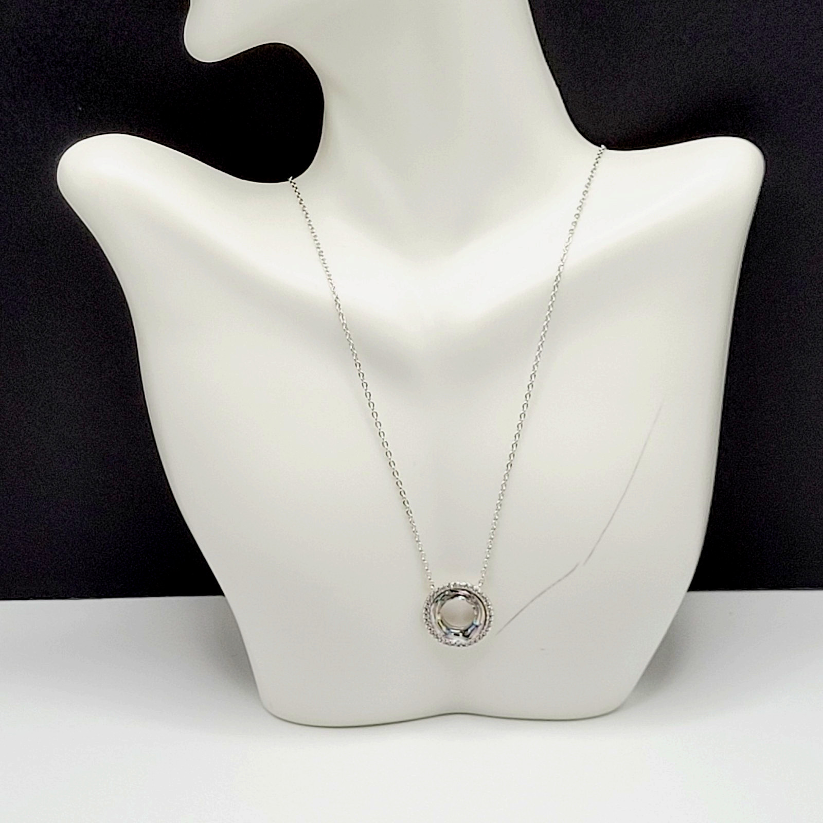 Cosmic Ring Swarovski Elements Crystal Center w Rhinestones 925 Silver Necklace