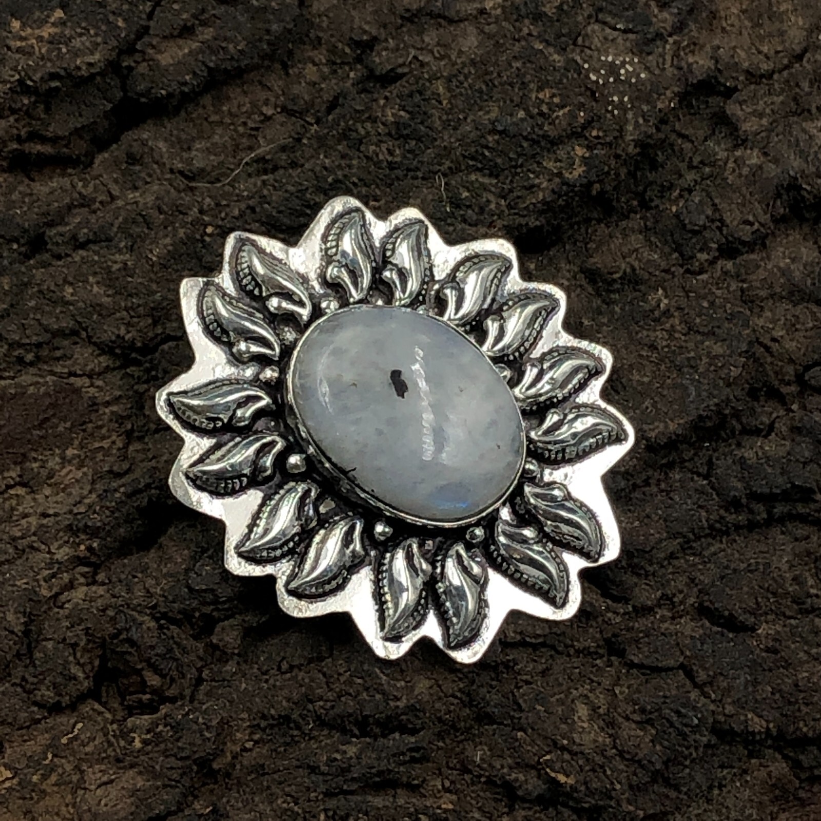 Rainbow Moonstone Pendant Handcrafted Sterling Silver Unique Gift Jewelry 1.77″