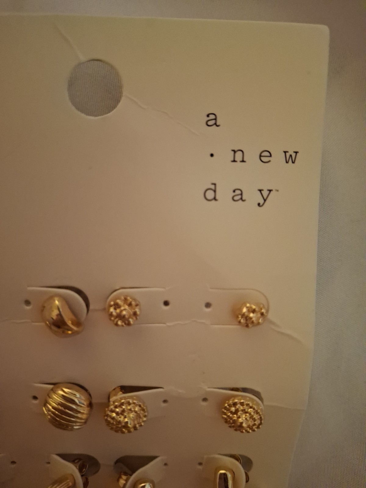 8 Pairs Of Gold Nickel Free Earrings From Target- A New Day NEW W TAGS