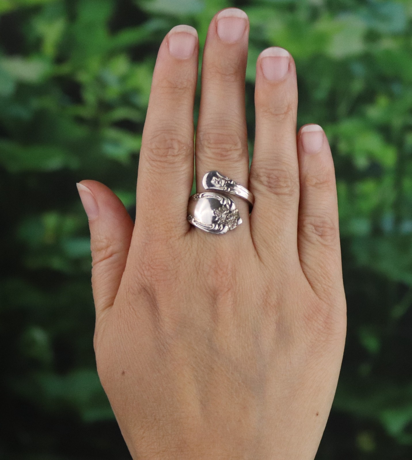 Silver Plated Spoon Ring Size 9 Adjustable Rogers Oneida