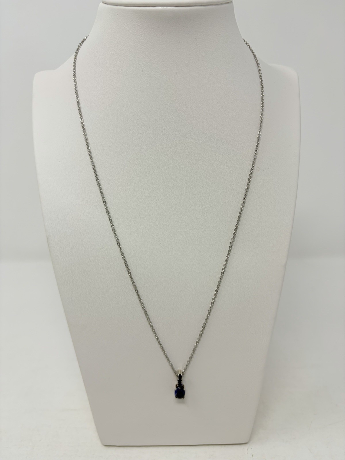 Shop LC Himalayan Kyanite/Lab Created Blue Sapphire Oval Pendant & Chain 5449