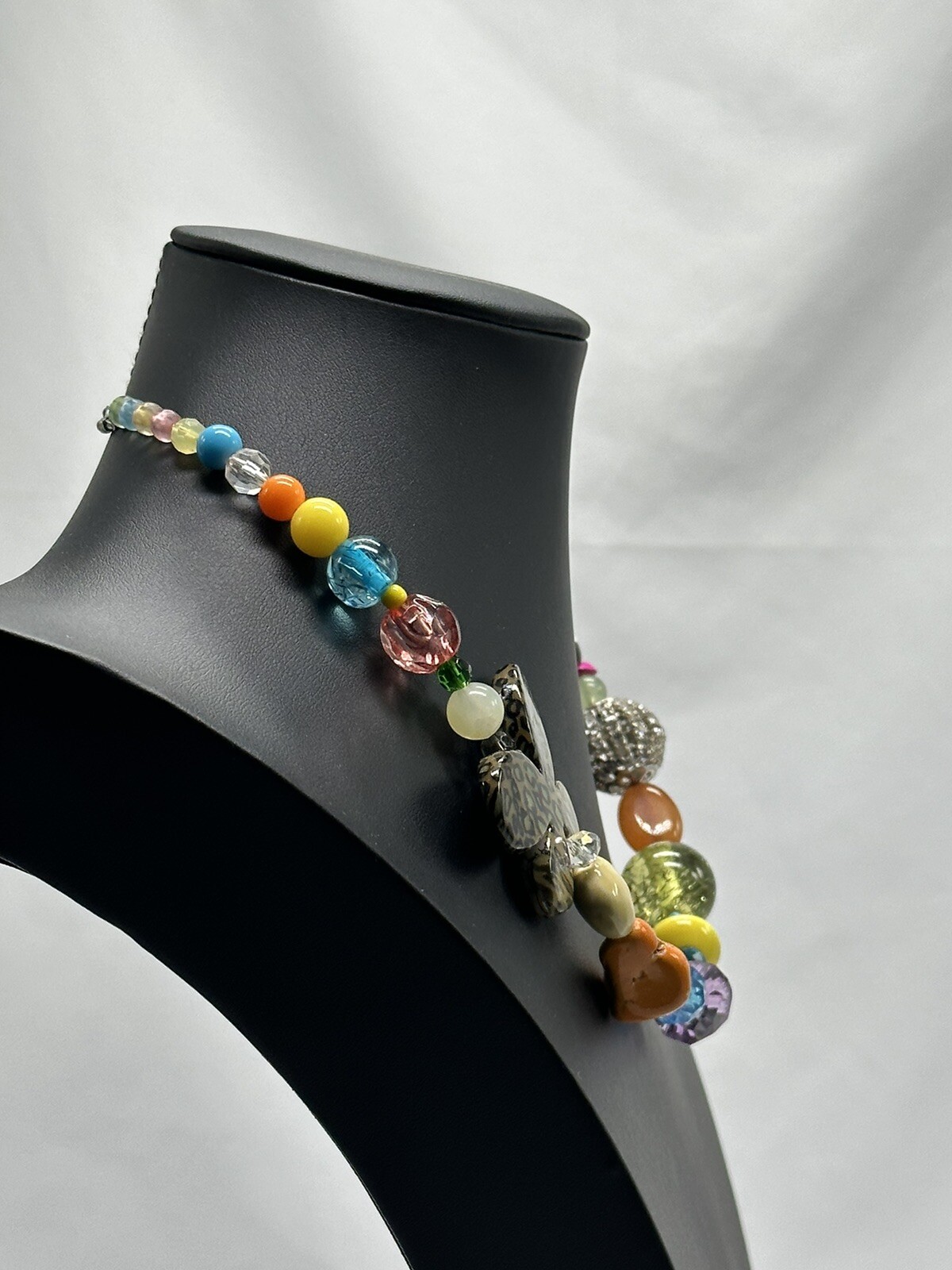 Fun Necklace With Stone, Resin, Plastic And Metal.