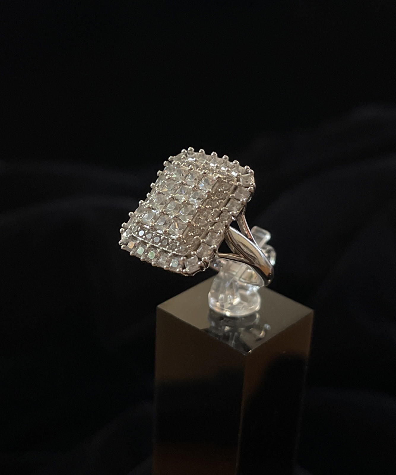 JTV BBJ 9.25 Sterling Silver CZ Cluster Ring Size 5