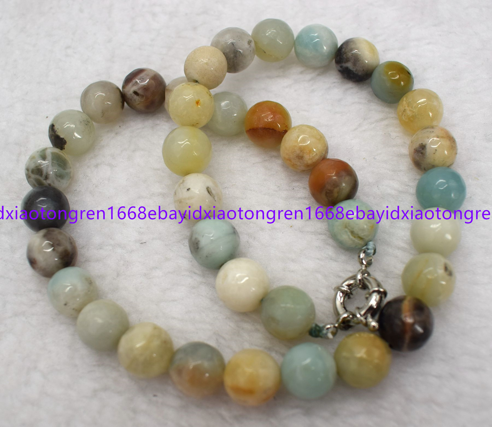 6/8/10/12/14/16mm Faceted Multicolor Amazonite Round Gems Beads Necklace 18 Inch