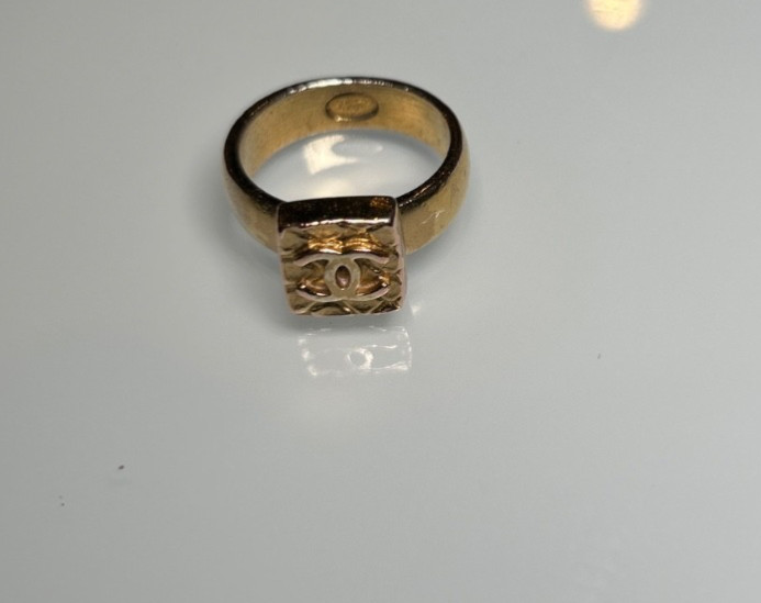 Chanel CoCo Mark Square Ring Gold US Size 6.5 Women’s Made in France France