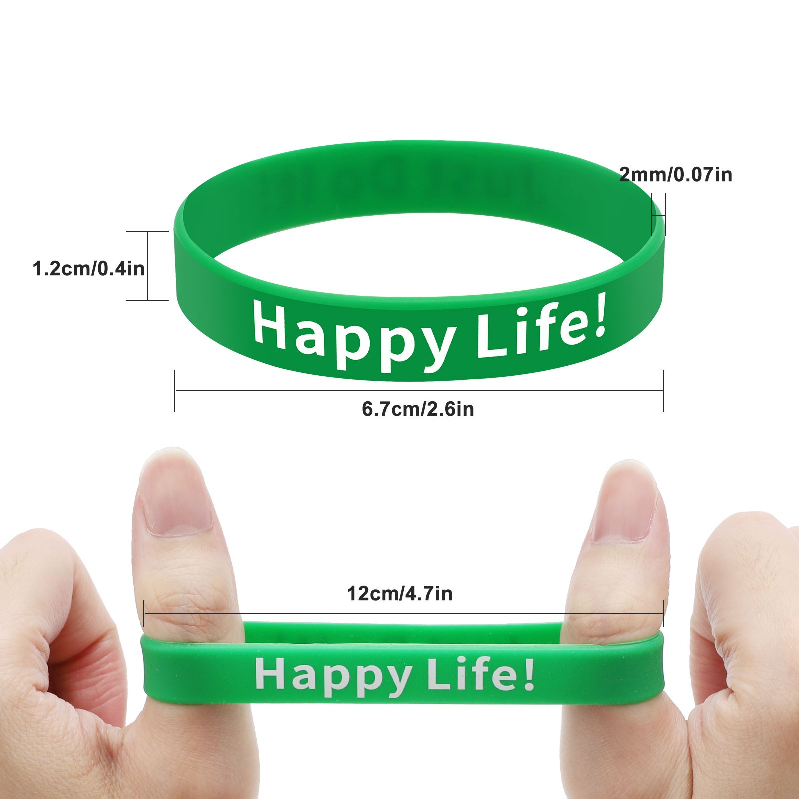 48×Silicone Wristbands Multicolor Inspirational Bracelet Soft Elastic for Events
