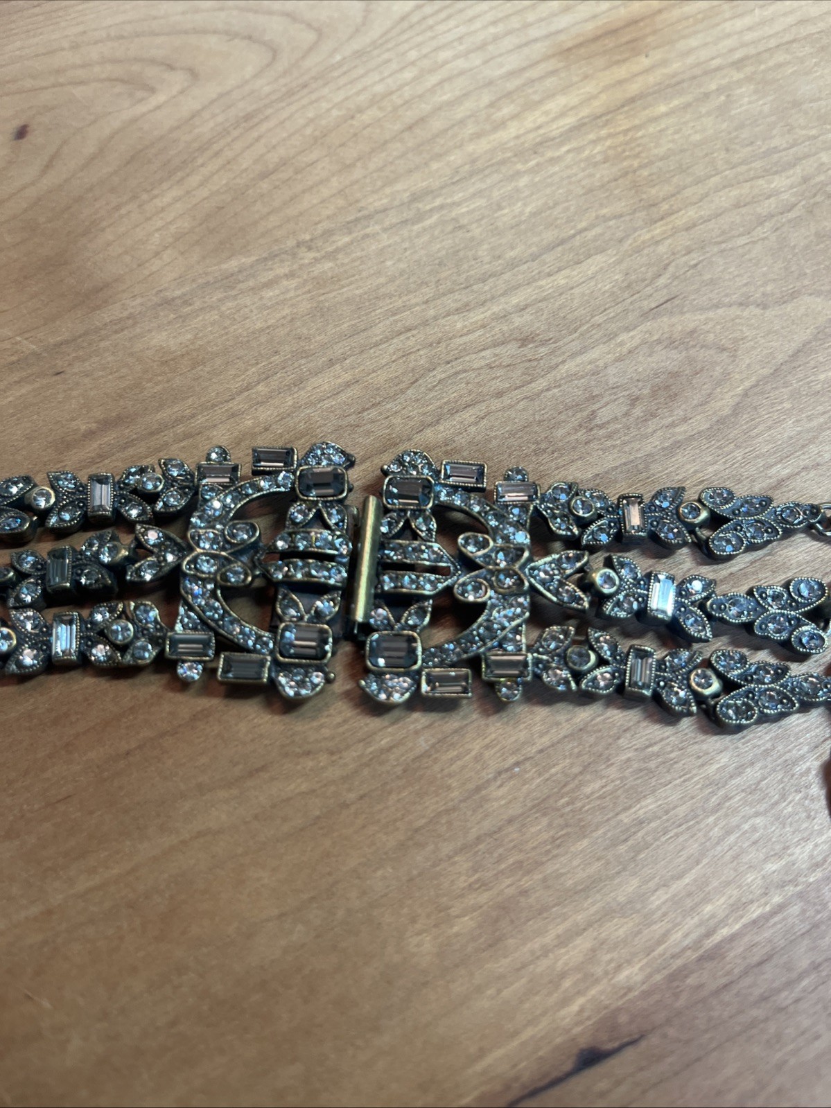 Sweet Romance Goldtone Deco Inspired Crystal Sautoir Necklace NIB