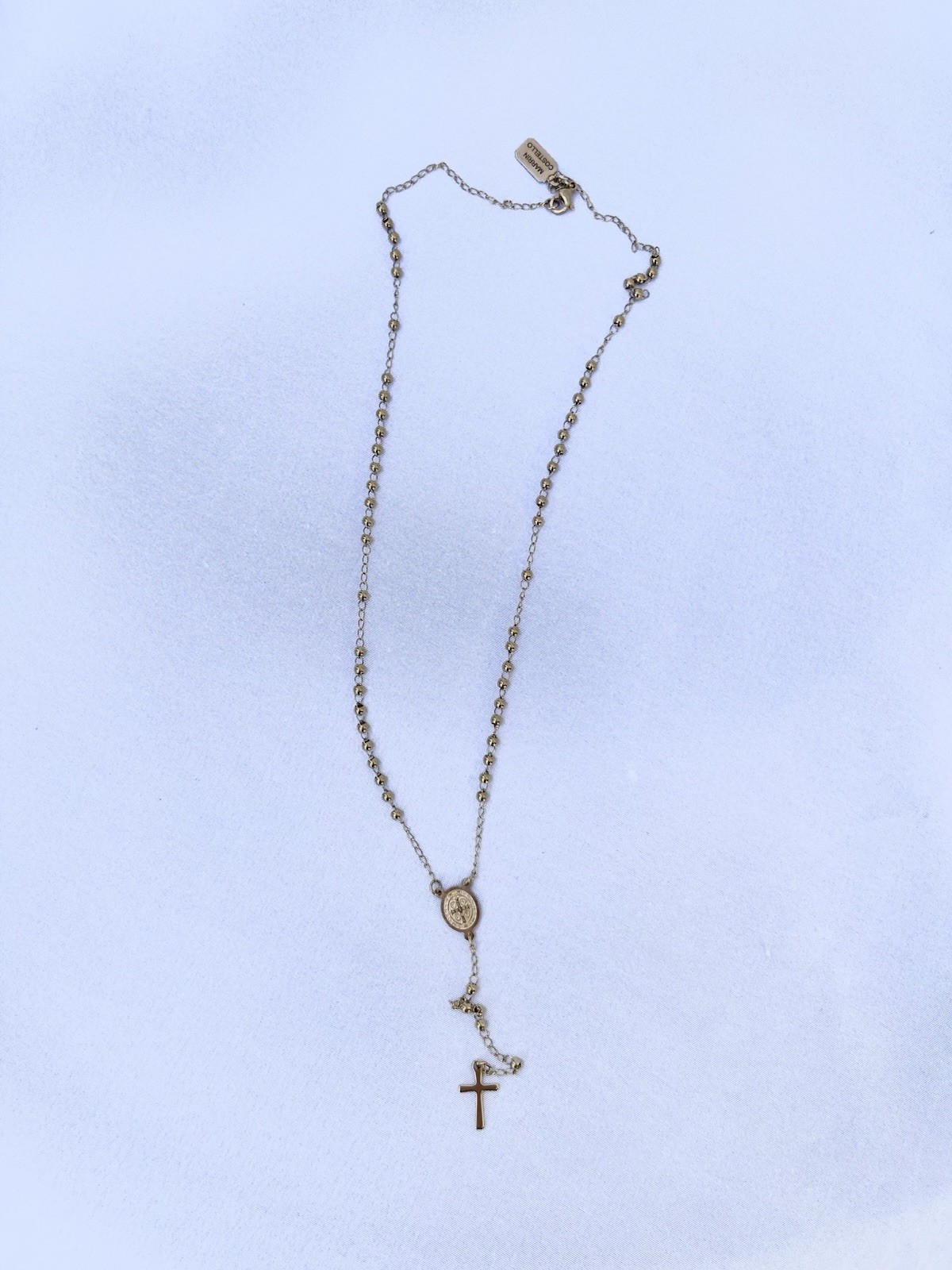 MARRIN COSTELLO | ROSARY 3MM NECKLACE 18K GOLD PLATED STAINLESS STEEL