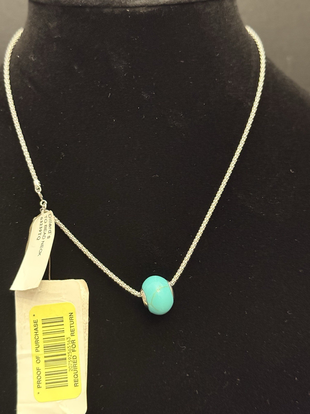 NWT Signed ATI Athra Set Sterling SilverSnakeChainNecklace& Turquoise, 925 Charm
