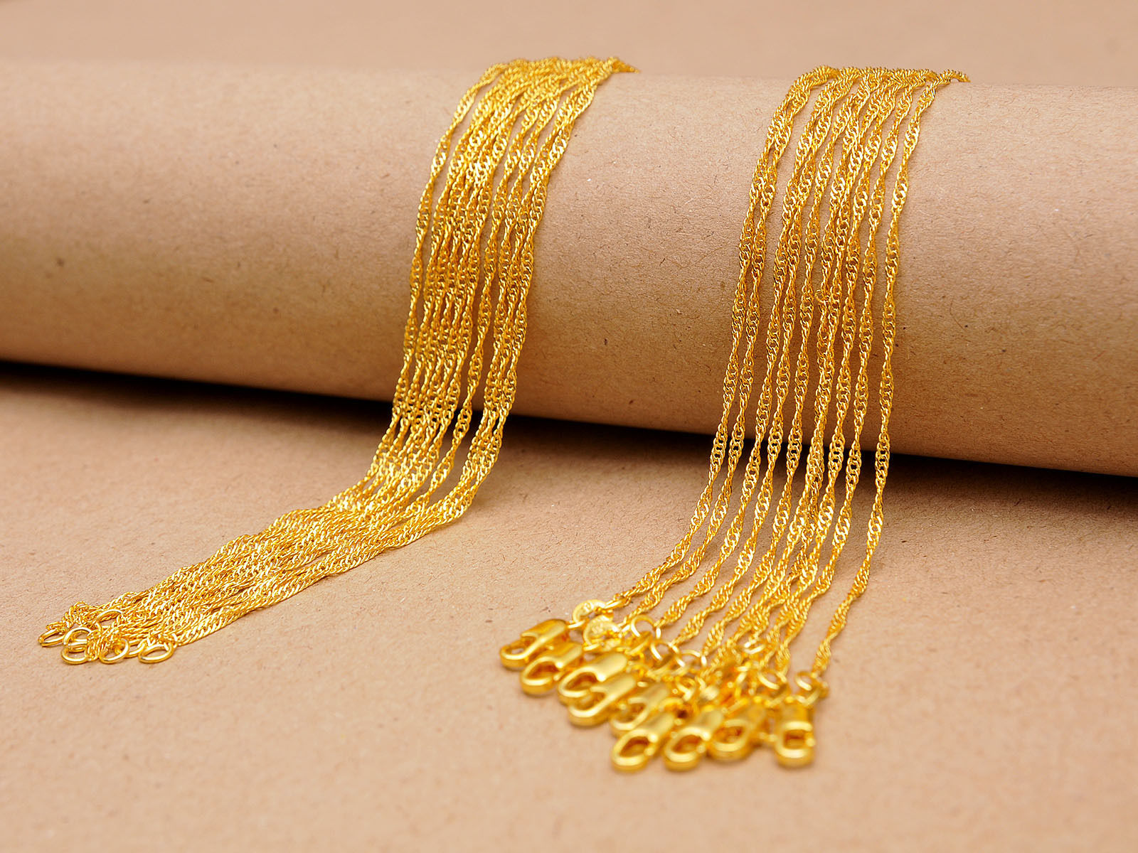20″ 1 PCS Jewelry 18K GOLD Tone “Water Wave” Chain Necklace