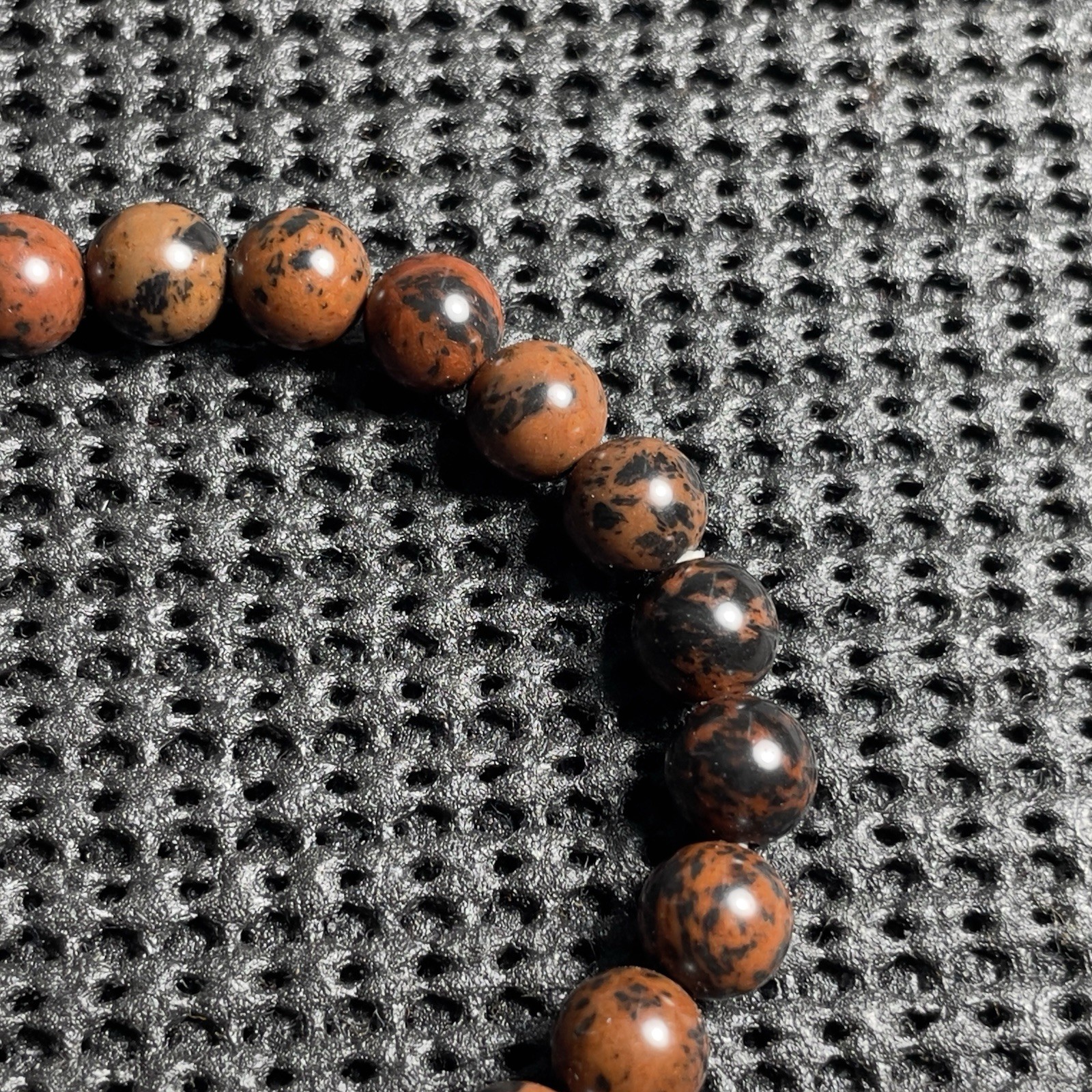 8mm Natural Mahogany Obsidian Agate Gemstone Bracelet Yoga Mala Healing Chakra