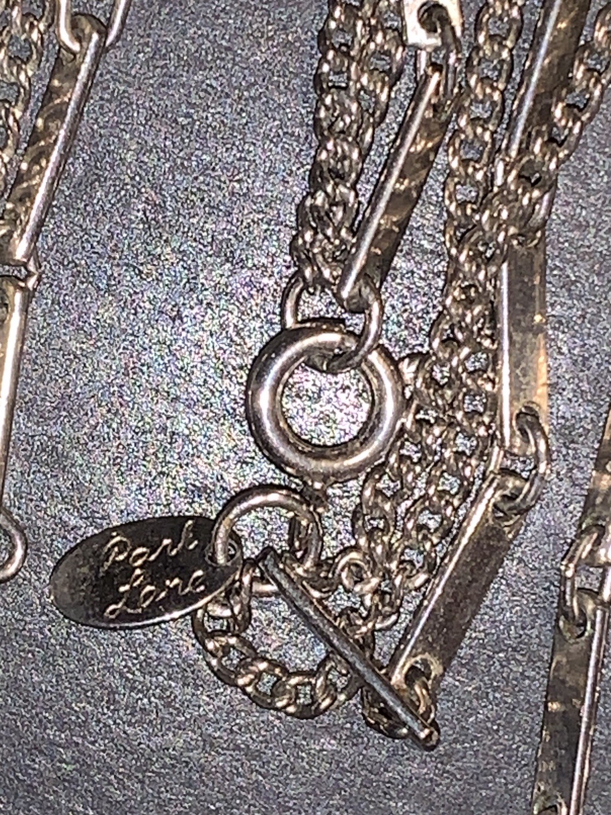 Multi 3 Strand Park Lane Statement Necklace Silver Tone Vintage