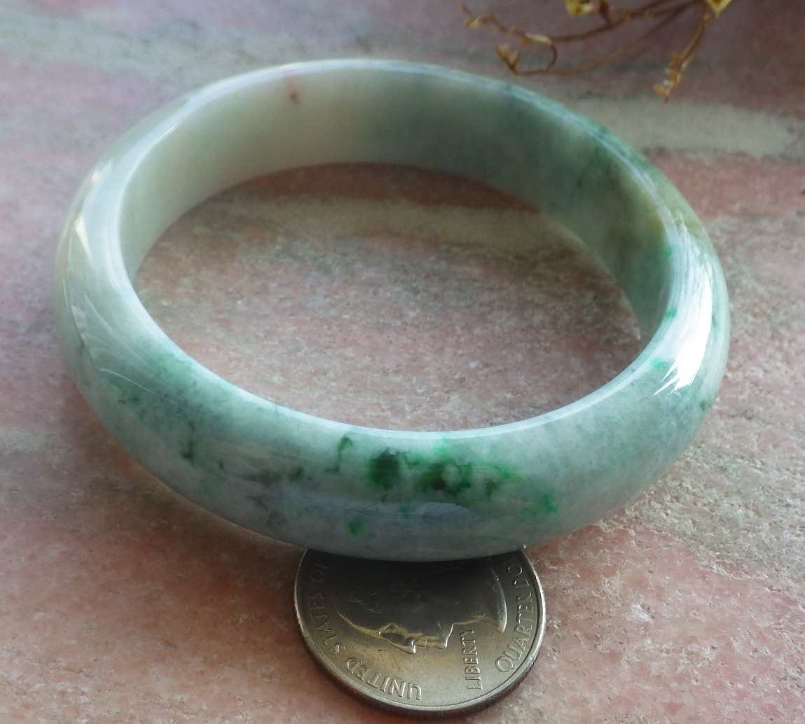 Video Certified Green 100% Natural A JADE Jadeite Bangle Bracelet 59mm 手镯 716300