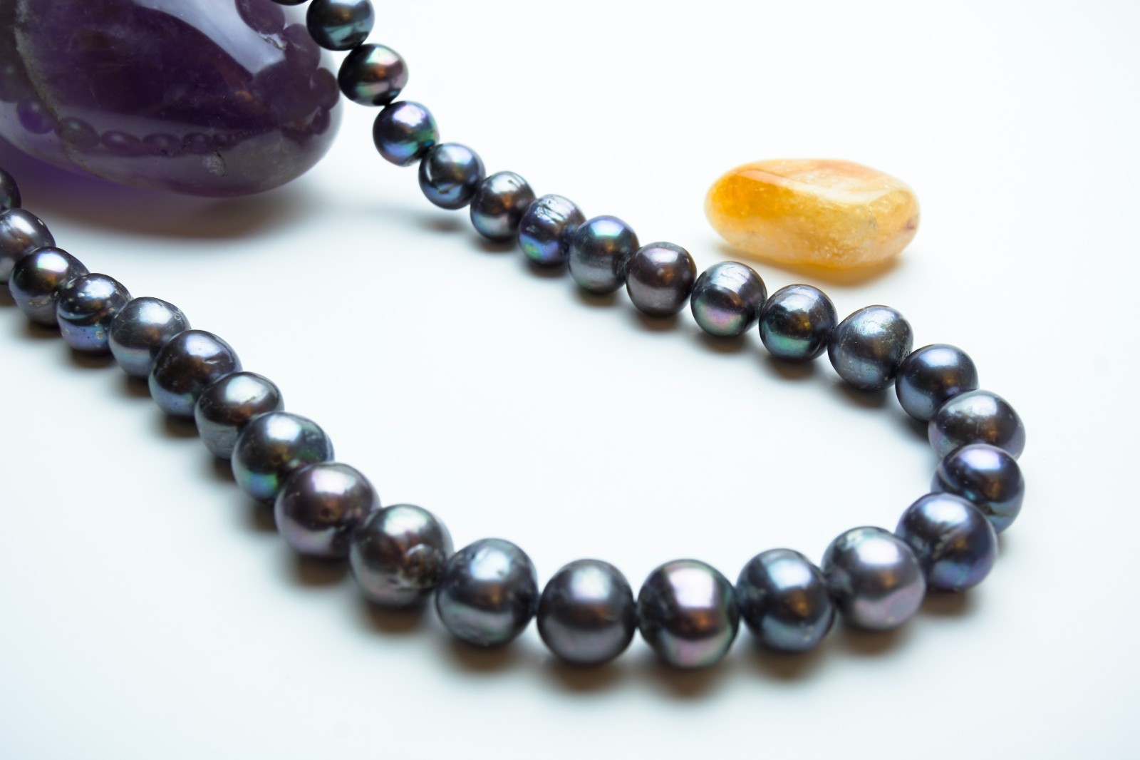 Large 12-14mm Grayish Black Near Round Pearl Necklace 17″ Handmade Beaded Choker