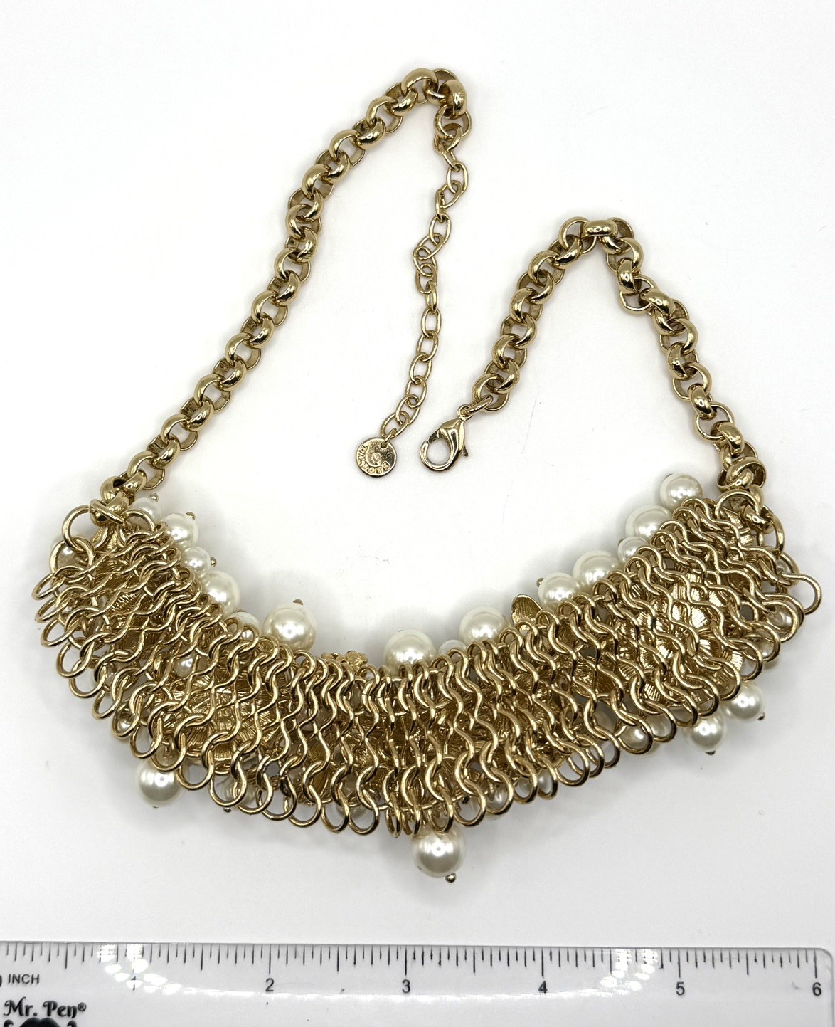 Talbots White Floral Chunky Statement Necklace~Signed