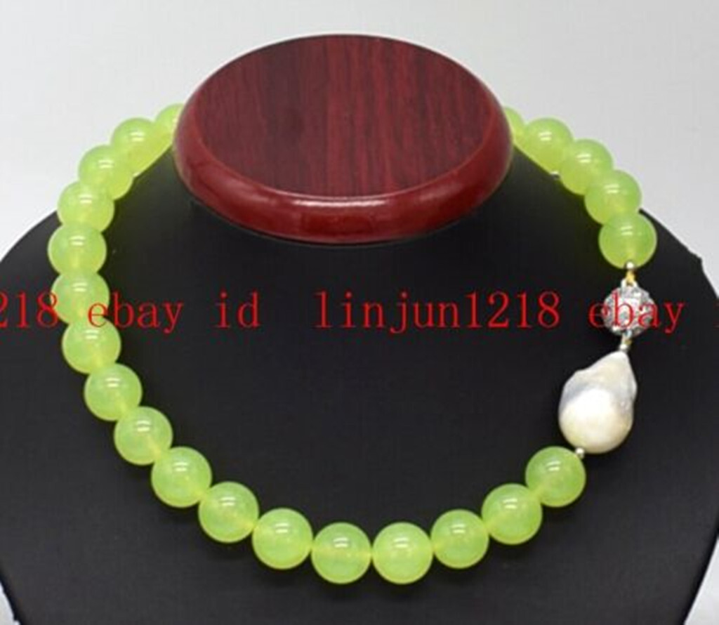 Rare Huge 14mm Amethyst Aquamarine Gemstone White Baroque Pearl Necklace 18 in