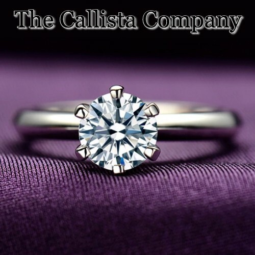 CALLISTA CO LAB-CREATED 1.28 CT RD CUT CLEAR 3A+ CZ SET IN 14K WHITE GOLD SZ 6-9