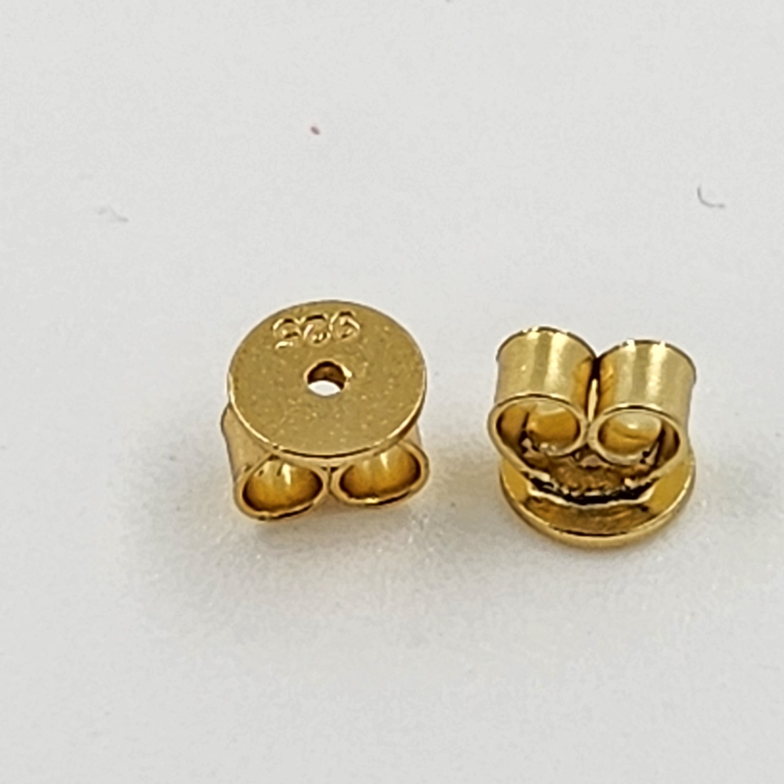 2PCS 4.2×5.2MM Earrings Friction Push Back Nut Yellow Gold-plated 925 Silver