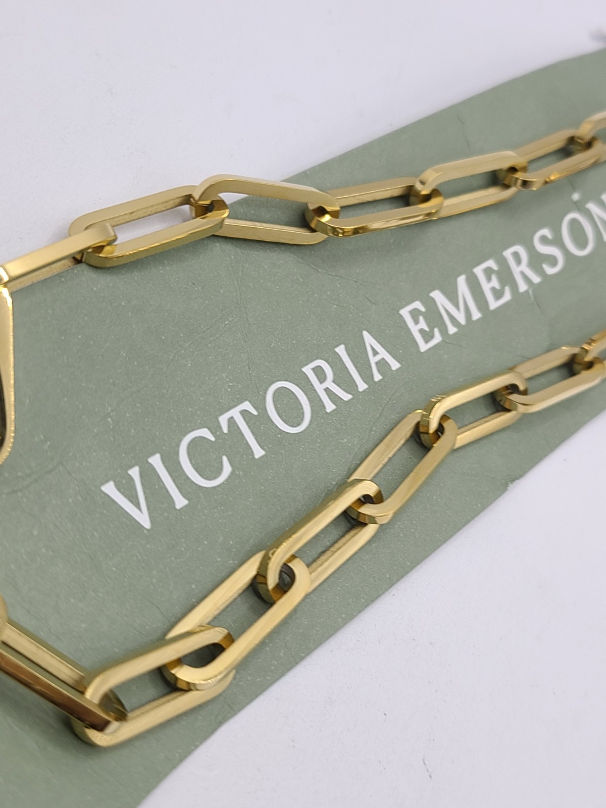 Victoria Emerson Gold Plated Paperclip Chain Necklace 18″