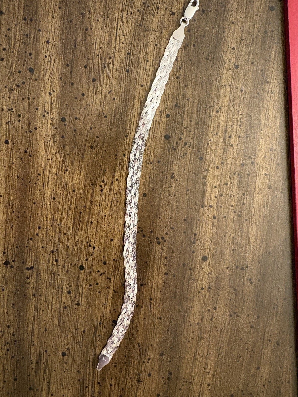 Italian Braided Sterling Silver Bracelet Twisted Haring-bone