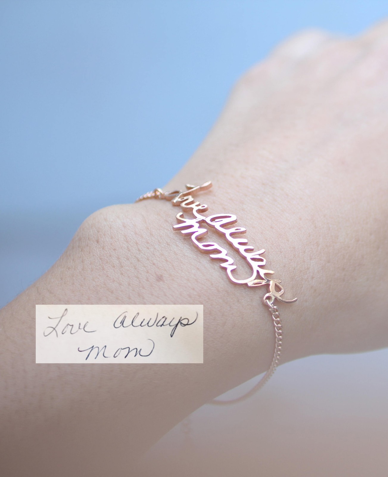 Personalized Handwriting Signature Bracelet Custom Memorial Gift for Mother BH01