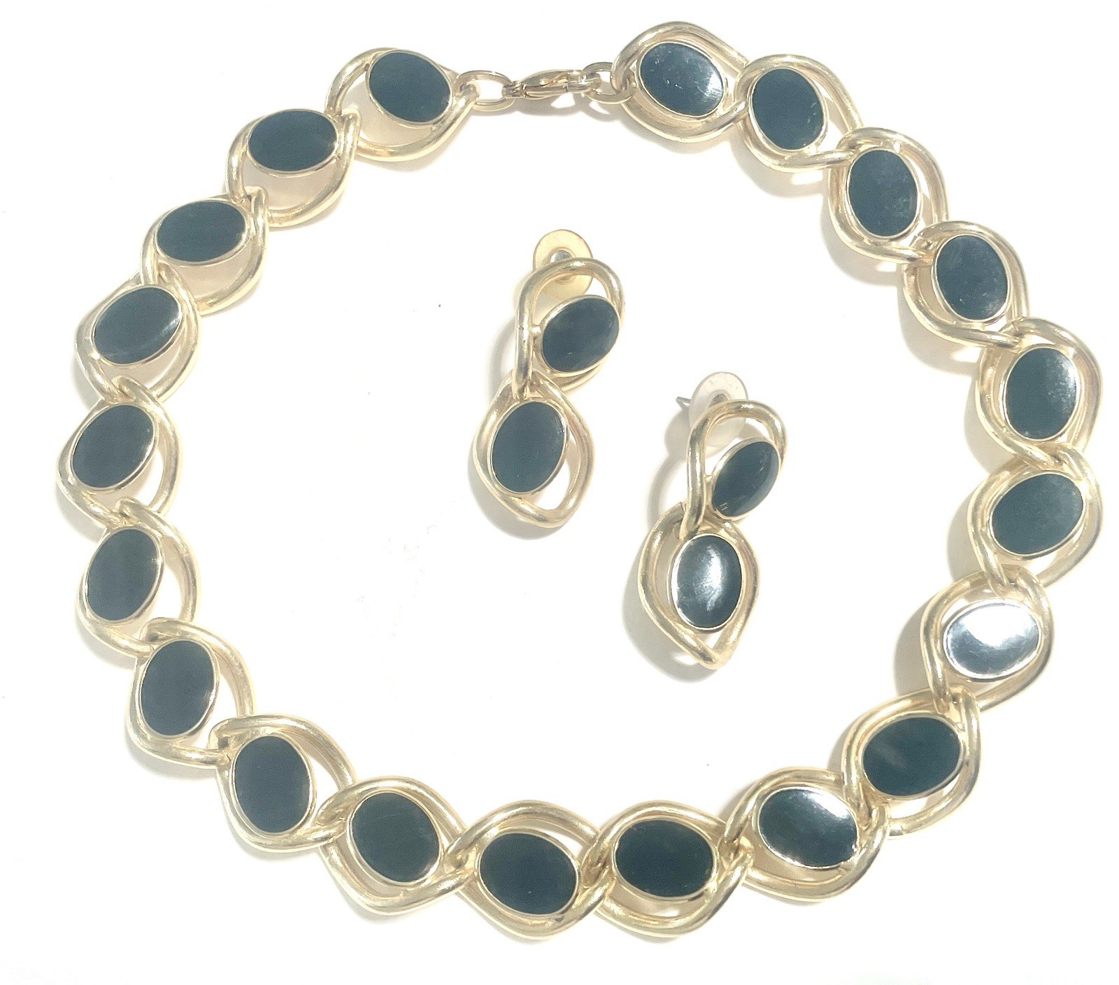 Vintage Napier Gold and Black Choker Necklace Modernist with a Runway appeal