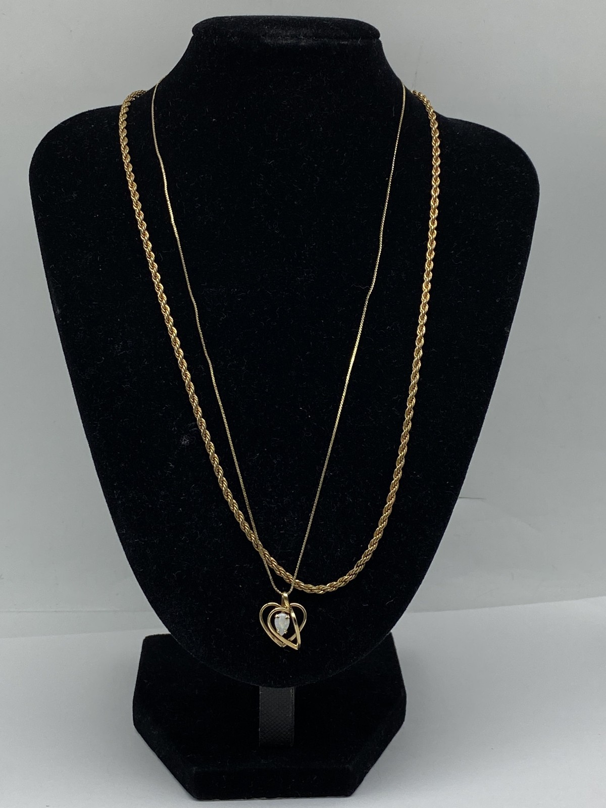 Vintage Gold Filled Assorted Chain Necklace Set 2pcs 8.6g