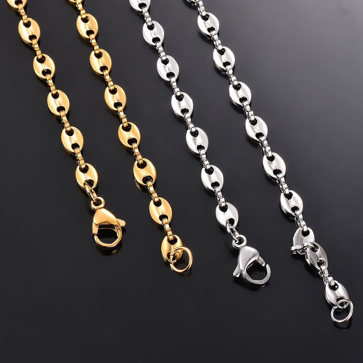 Stainless Steel Chains Necklaces Bracelets Punk Necklace Chain Women Jewelry 1pc