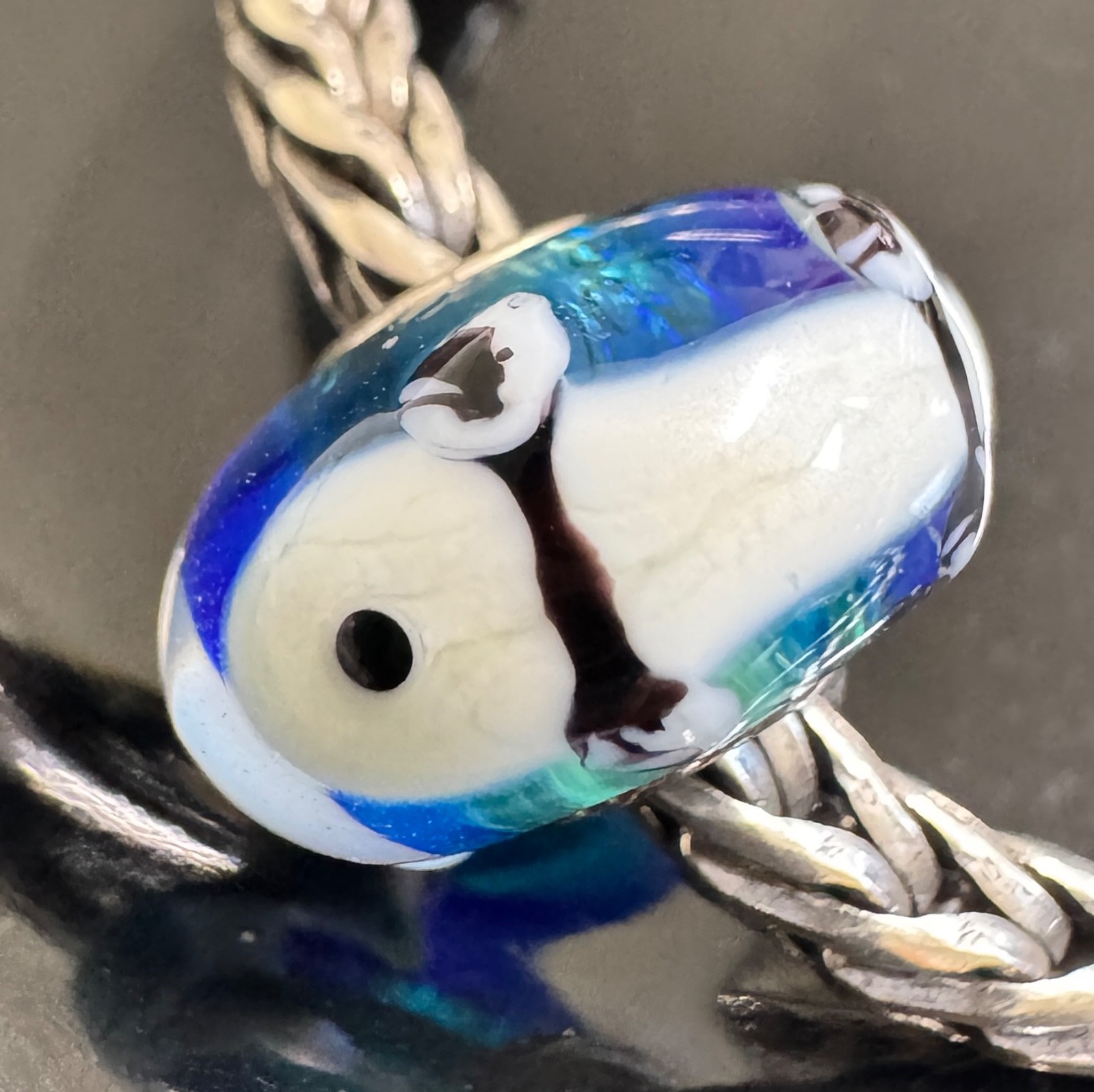 NEW💕 Trollbeads UNIQUES Critters Beautiful BLUE BASE Koi Fish