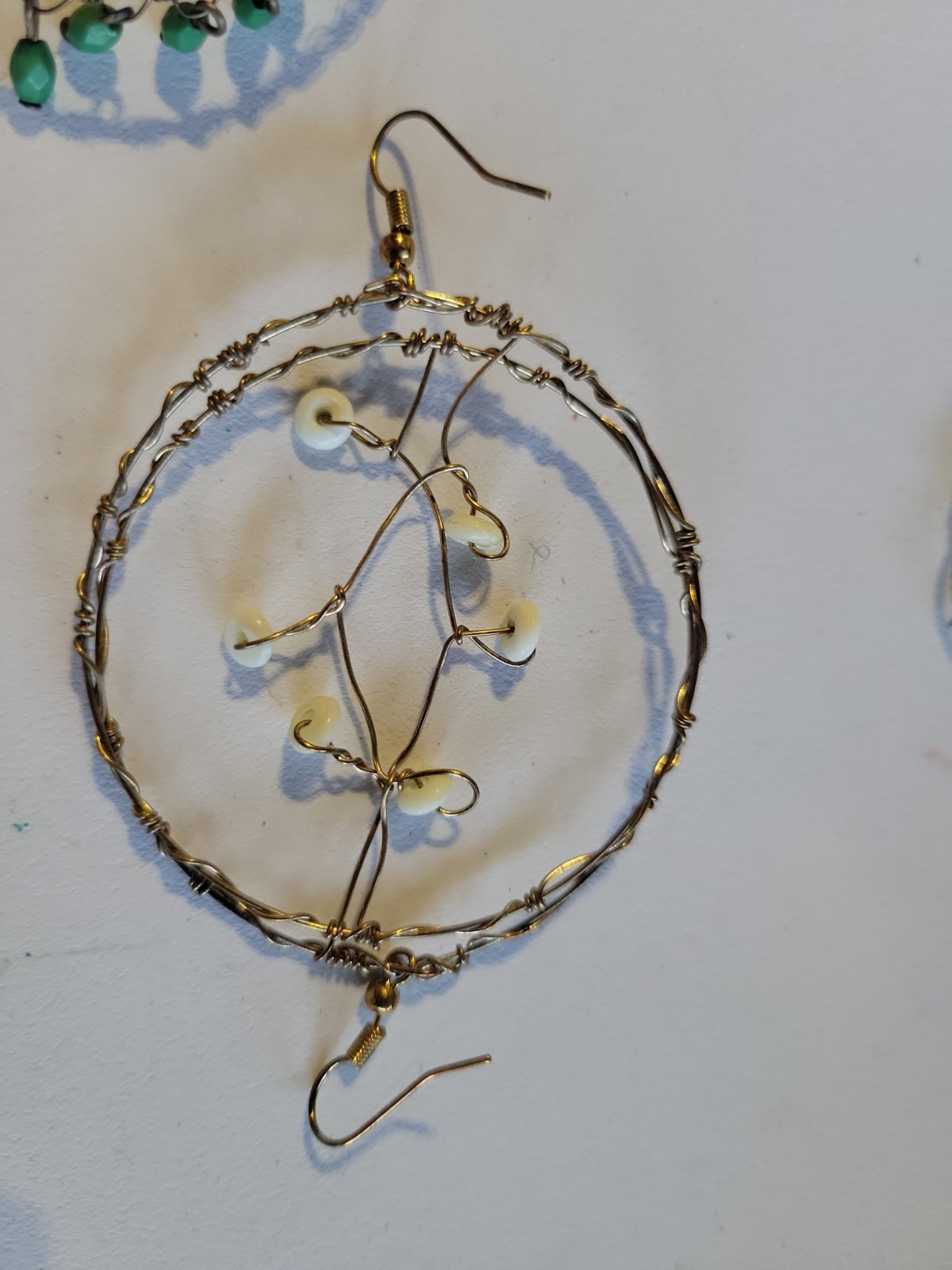 8 Pair Mixed Lot Silver/Gold Tone Hoop & Dangle/Drop Earrings Hook Closure Metal