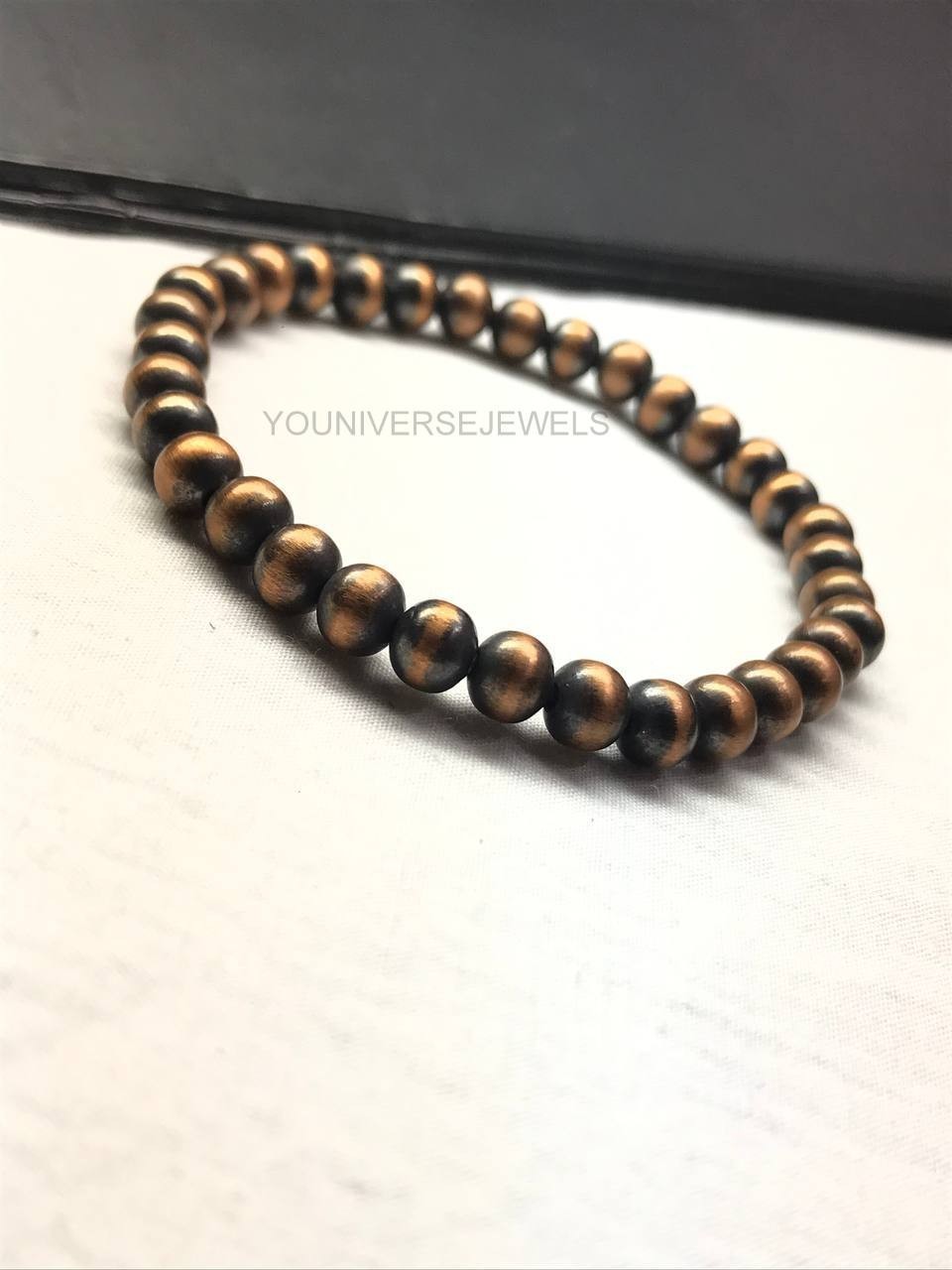 6MM Copper Bracelet For Men & Women, Handmade Stretch Bracelet, Gift For Her/Him