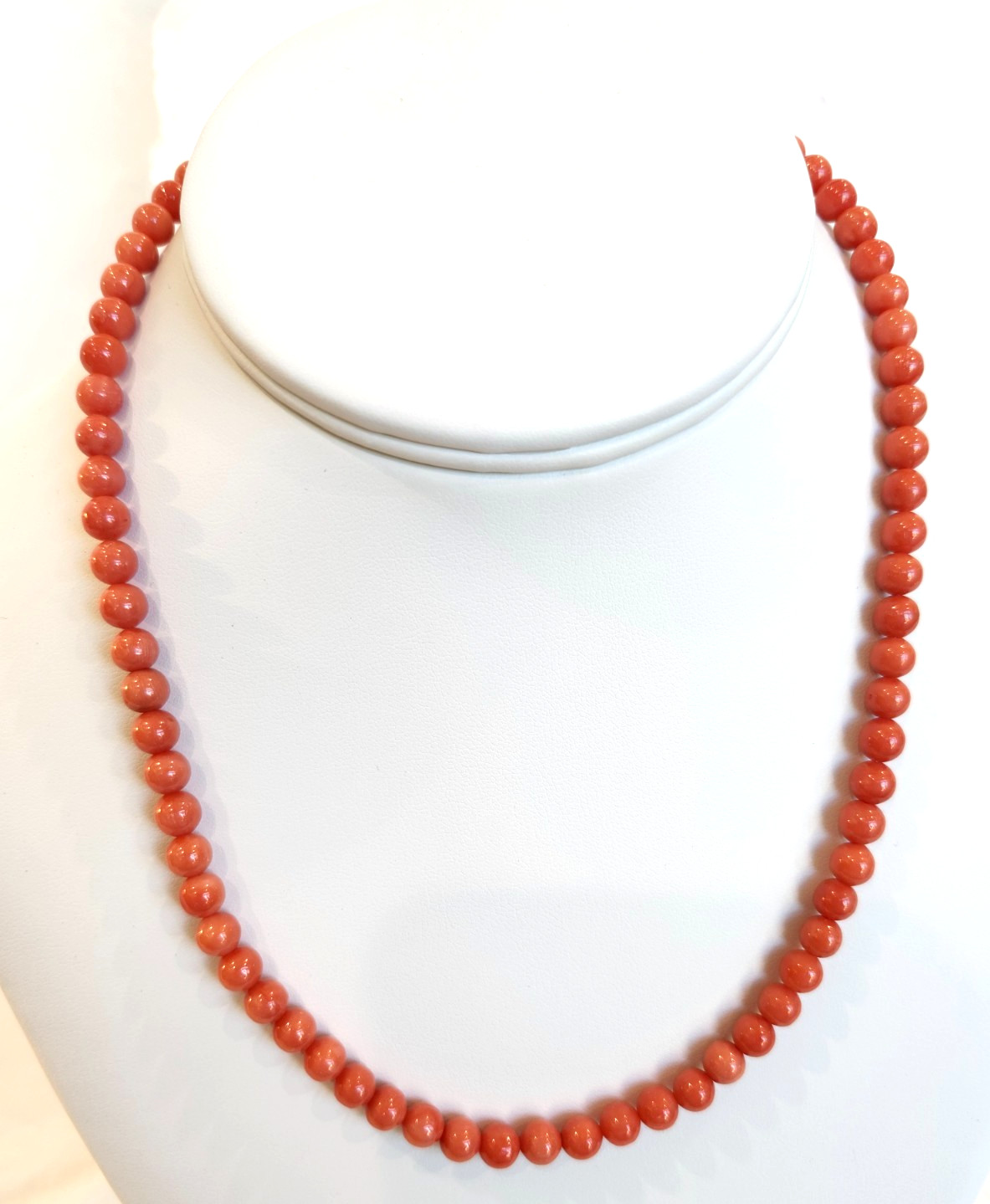Red Italian Coral 6mm 16″ Beaded Necklace 8061